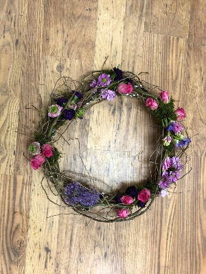 twig wreath purple
