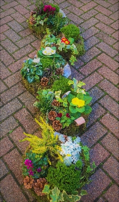 Natural Planted casket arrangement.