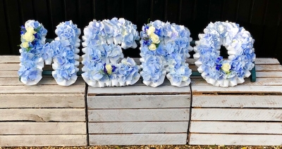 Hydrangea Based Letter bar frame