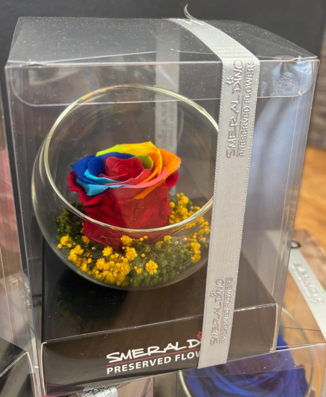Preserved Rose in a glass bowl