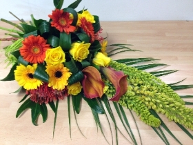 modern orange and yellow tied sheaf