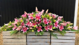 Pink oriental lily spray