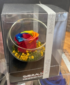 Preserved Rose in a glass bowl