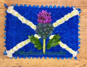 Scottish flag and thistle design