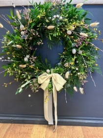Spring front door wreath workshop