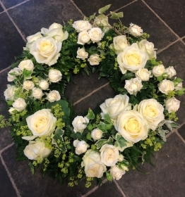 White rose wreath