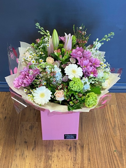 Florists choice pastel handtied