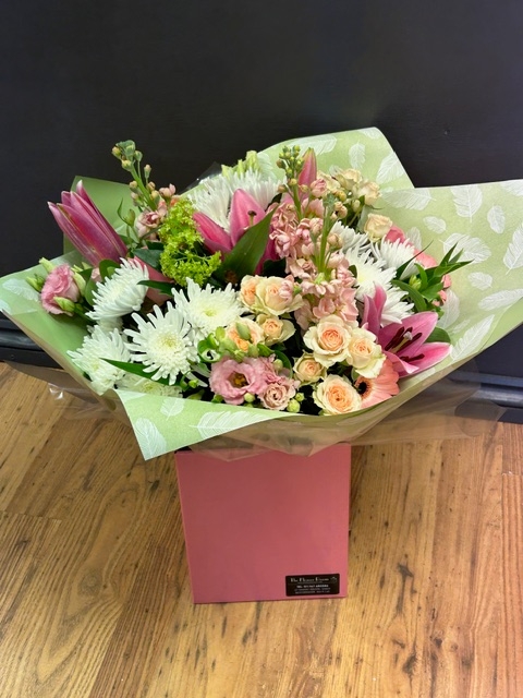 Florists choice pastel handtied