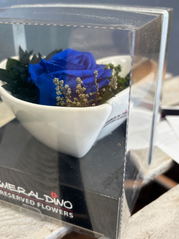 Preserved Rose in heart shaped dish