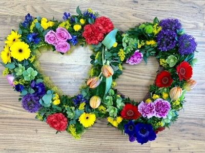 Vibrant double open heart