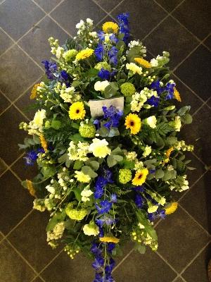 Yellow and Blue Coffin Spray