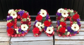 Mixed floral lettering