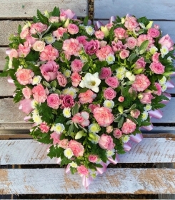 Pink & white mixed heart